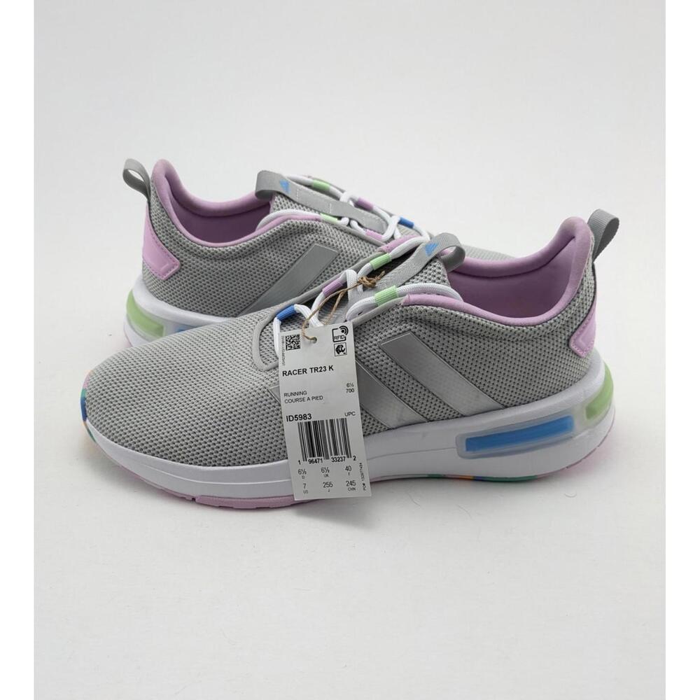 NWT Youth Girls Adidas‎ Racer TR23 K Gray Lilac Running Shoes ID5983 Size 7